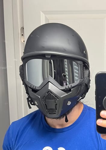 Customer photo review of Smallest & Lightest DOT Polo Helmet- Matte Black