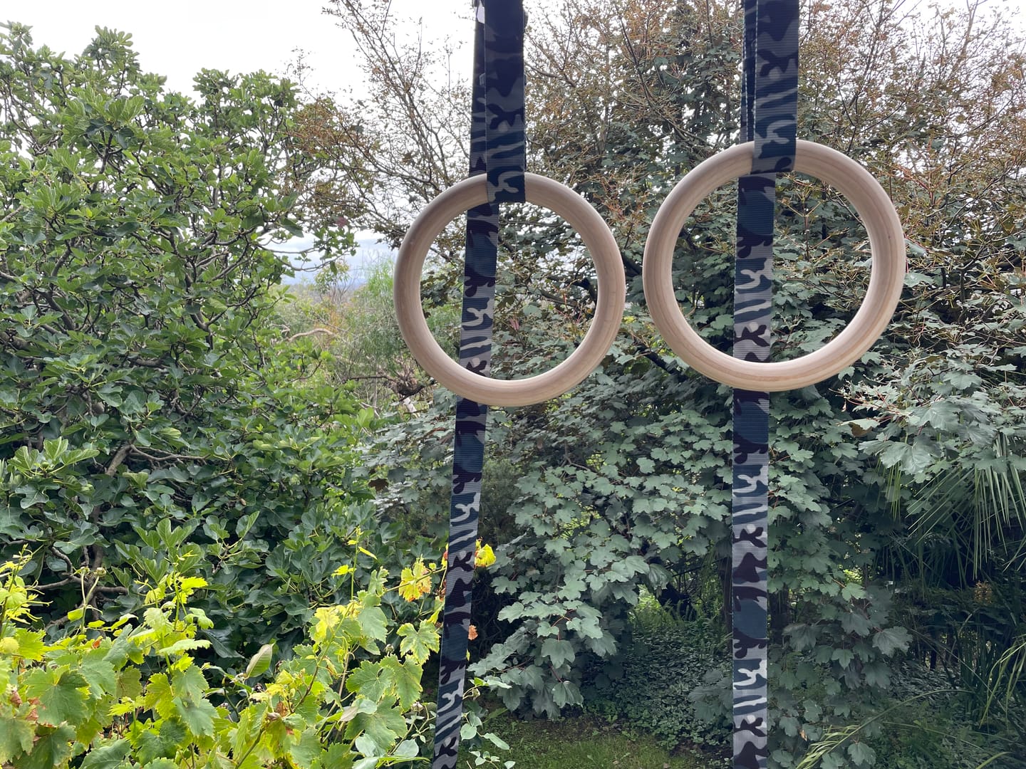 Customer photo review of Wooden Gymnastic Rings Set (Grey Camo)