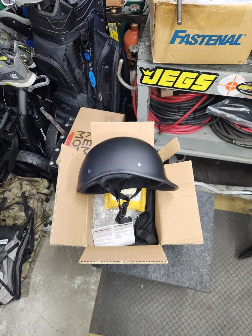 Customer photo review of Smallest & Lightest DOT Polo Helmet- Matte Black