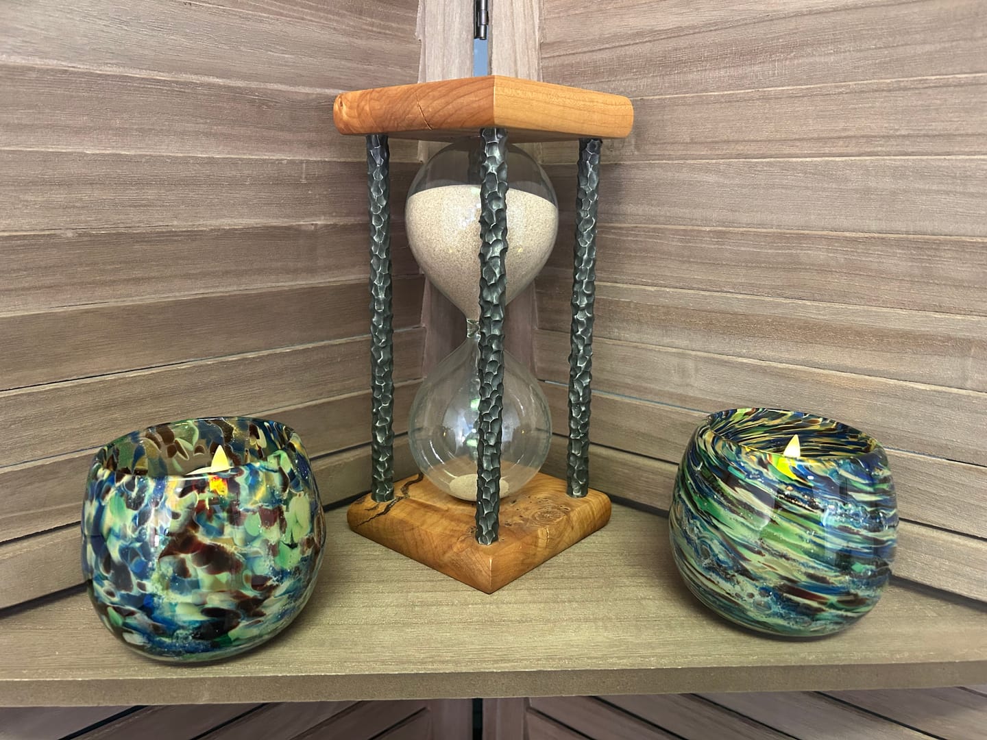 Customer photo review of Glass Votive with Infused Cremation Ashes