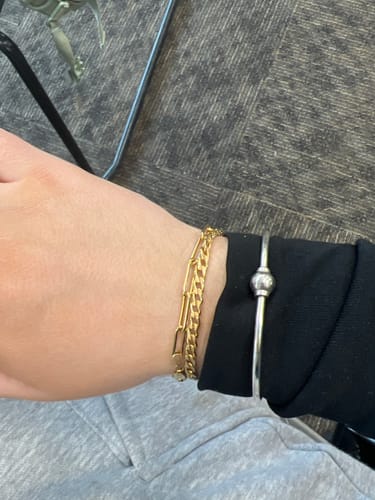 Customer photo review of millie + chunky paperclip bracelet stacking set