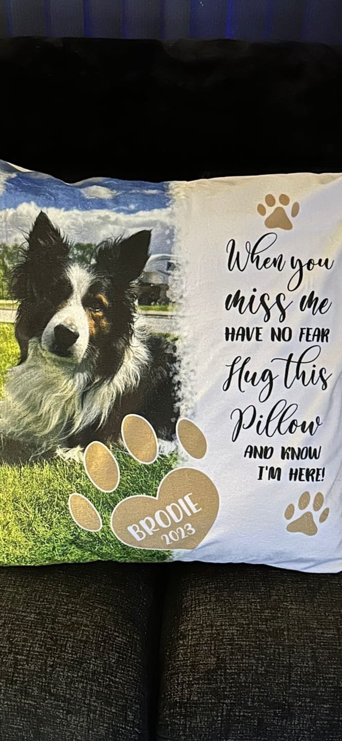 Customer photo review of When you miss me - Personalised pillow