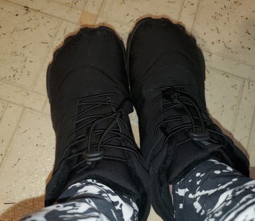 Customer photo review of Vindra Flex - Non-slip & Universal Winter Barefoot Shoe (Water-resistant)