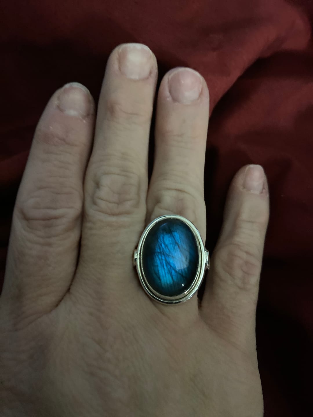 Customer photo review of Labradorite Leaf Ring Sterling Silver