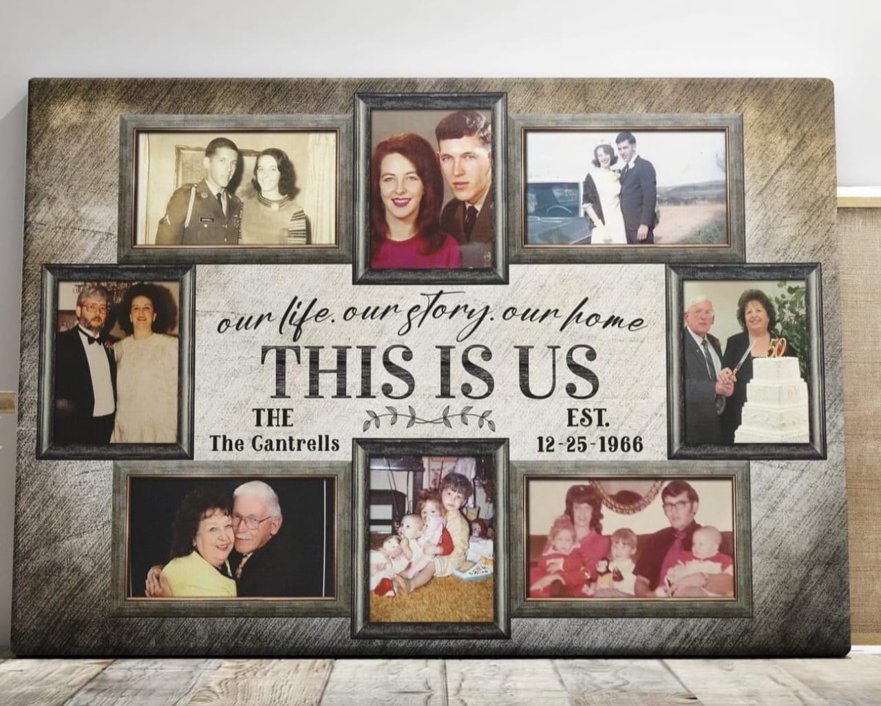 Customer photo review of Personalized Canvas Prints, Custom Photo, Name, Family Pictures Wall Idea, Family Gift Canvas Dem Canvas