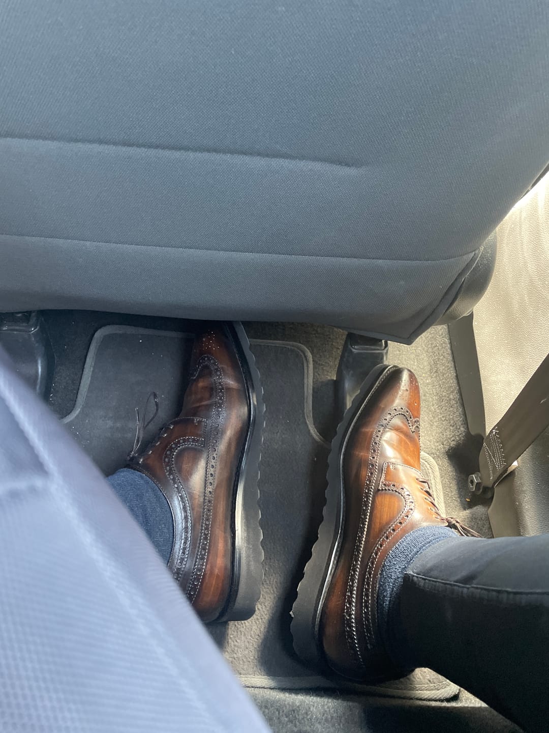 Customer photo review of Brown Patina Longwing Blucher Shoes