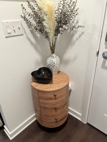 Customer photo review of Etta 26'' Tall Drum 3 - Drawer End Table