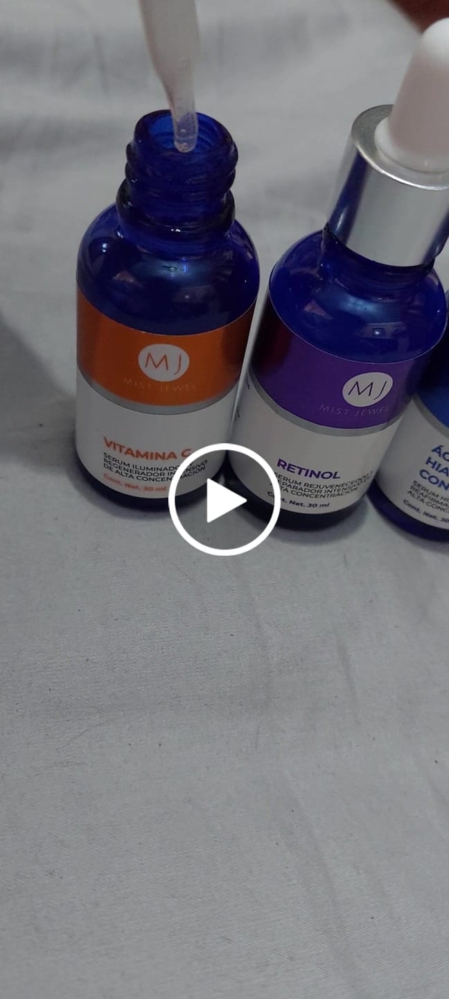 Customer video review of Kit Facial Con 3 Serums Acido Hialurónico, Retinol, Vit C
