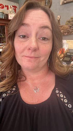 Customer photo review of Just Love Skulls Silver Necklace