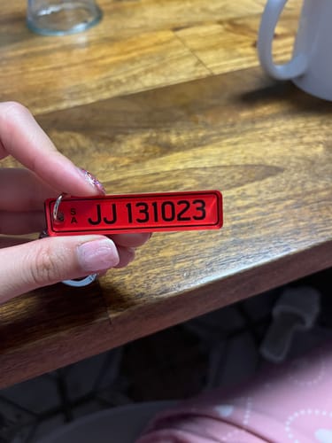 Customer photo review of SA Premium Licence Plate Custom Keychain