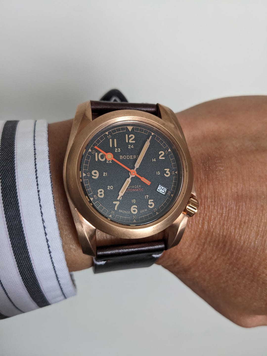 Customer photo review of SEATURTLE.OCEAN(BRONZE) - Automatic Bronze Diver Watch | Black/Silicone