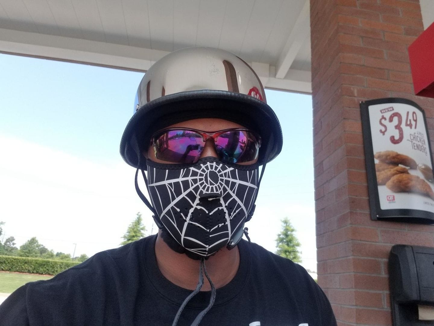 Customer photo review of Lightest German Style Mayan DOT Half Helmet - Chrome