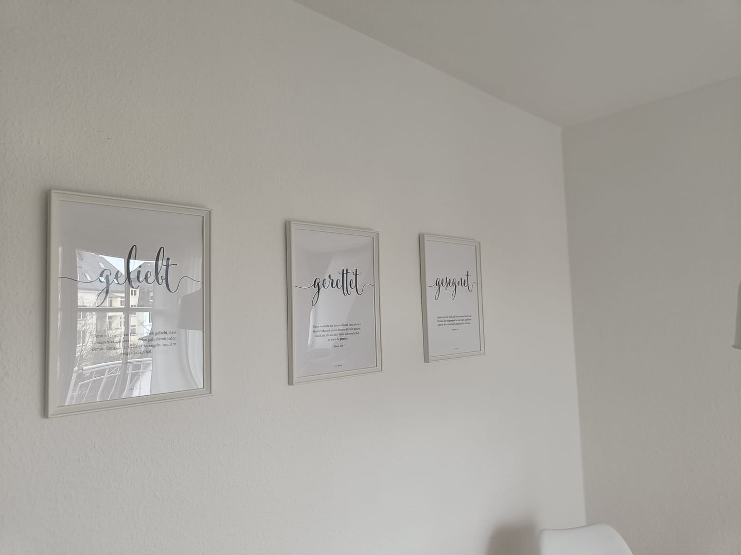 Customer photo review of Poster "geliebt gerettet gesegnet" · 3er Set · Bibelverse