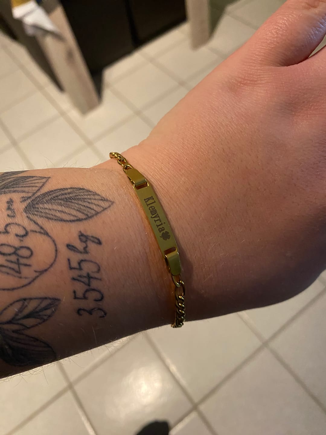 Customer photo review of Baby Name Bracelet