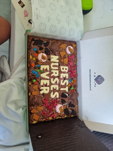 Customer photo review of Mega custom message loaded brownie