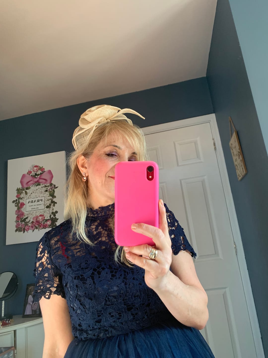 Customer photo review of Ocean Wave Drop Earrings with Freshwater White Pearls