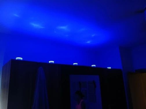 Customer photo review of Kit Luminárias de Piscina RGB - Sem Fio Com Controle Remoto