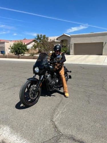 Customer photo review of Vintage Half Helmet Open Face Sun Visor DOT Approved