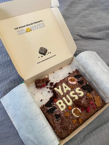 Customer photo review of Custom message loaded brownie