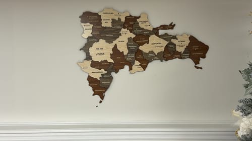 Customer photo review of 3D Wooden Multilayered Wall Map Of Dominican Republic