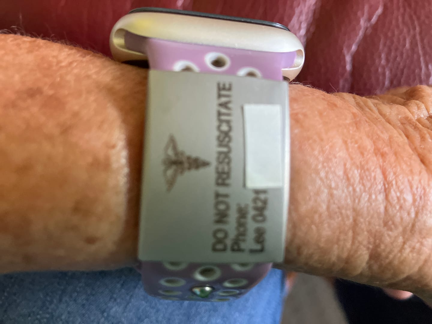 Customer photo review of Personalised ID Tag for Watch Band & Fitness Trackers
