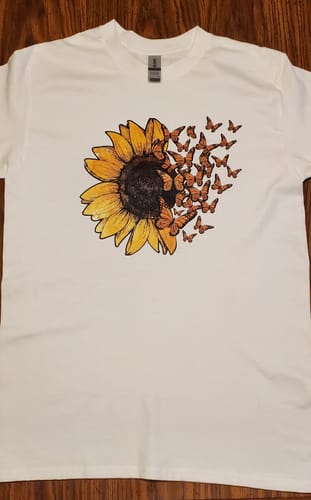 Customer photo review of Flower With Butterfly DTF Transfer