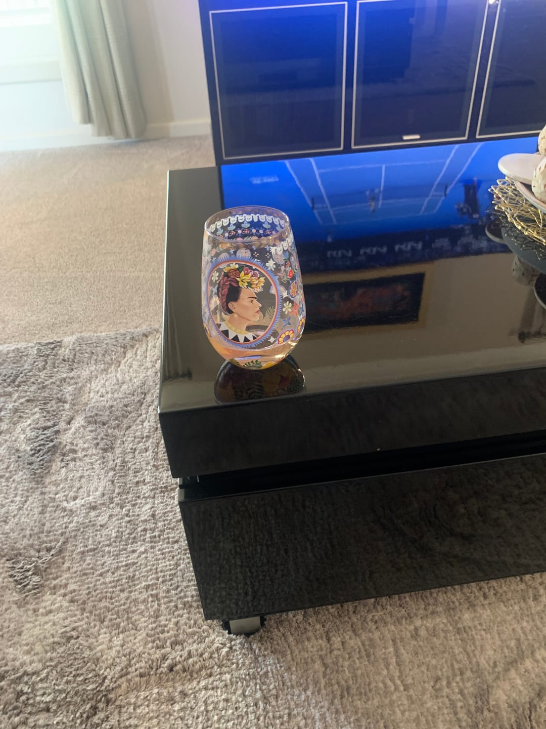 Customer photo review of Glass Tumbler Viva La Vida