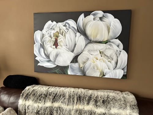 Customer photo review of 'White Peonies' Framed Canvas