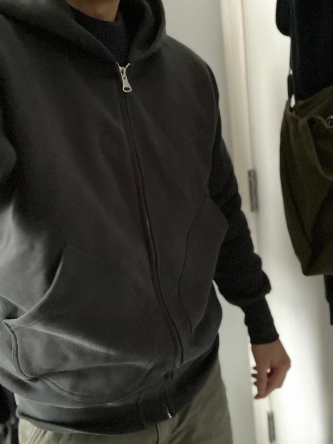 Customer photo review of 17.5 oz Terry Cloth Full-Zip Hoodie - Black