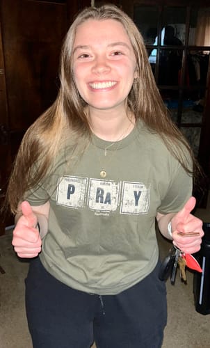 Customer photo review of PRAY -  TEE