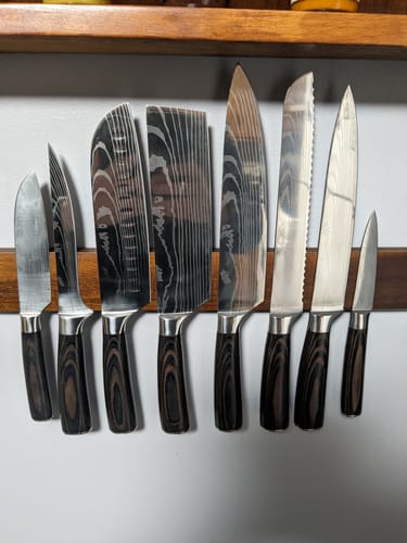 Customer photo review of "Imperial" Collection - Premium Japanese Kitchen Knife Set with Damascus Pattern