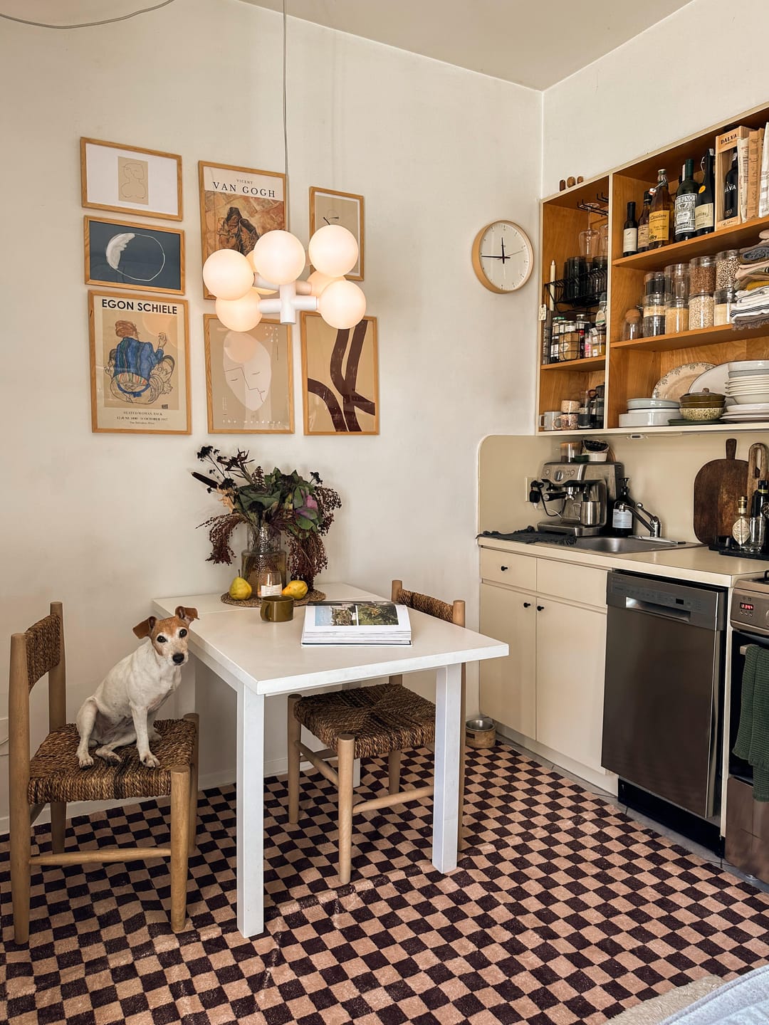 Customer photo review of Chocolate Brown Checkered Rug