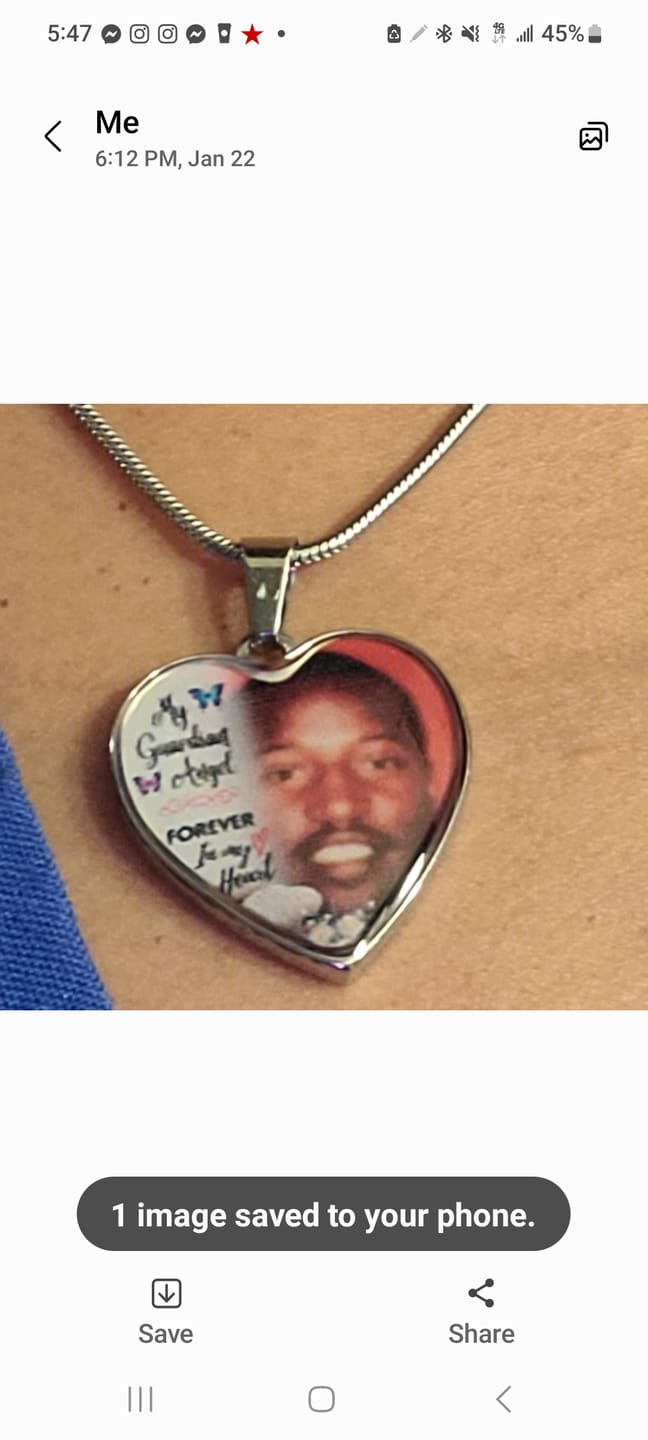 Customer photo review of Custom Name and 2 Photos  Memorial Dogtag Necklace Gift