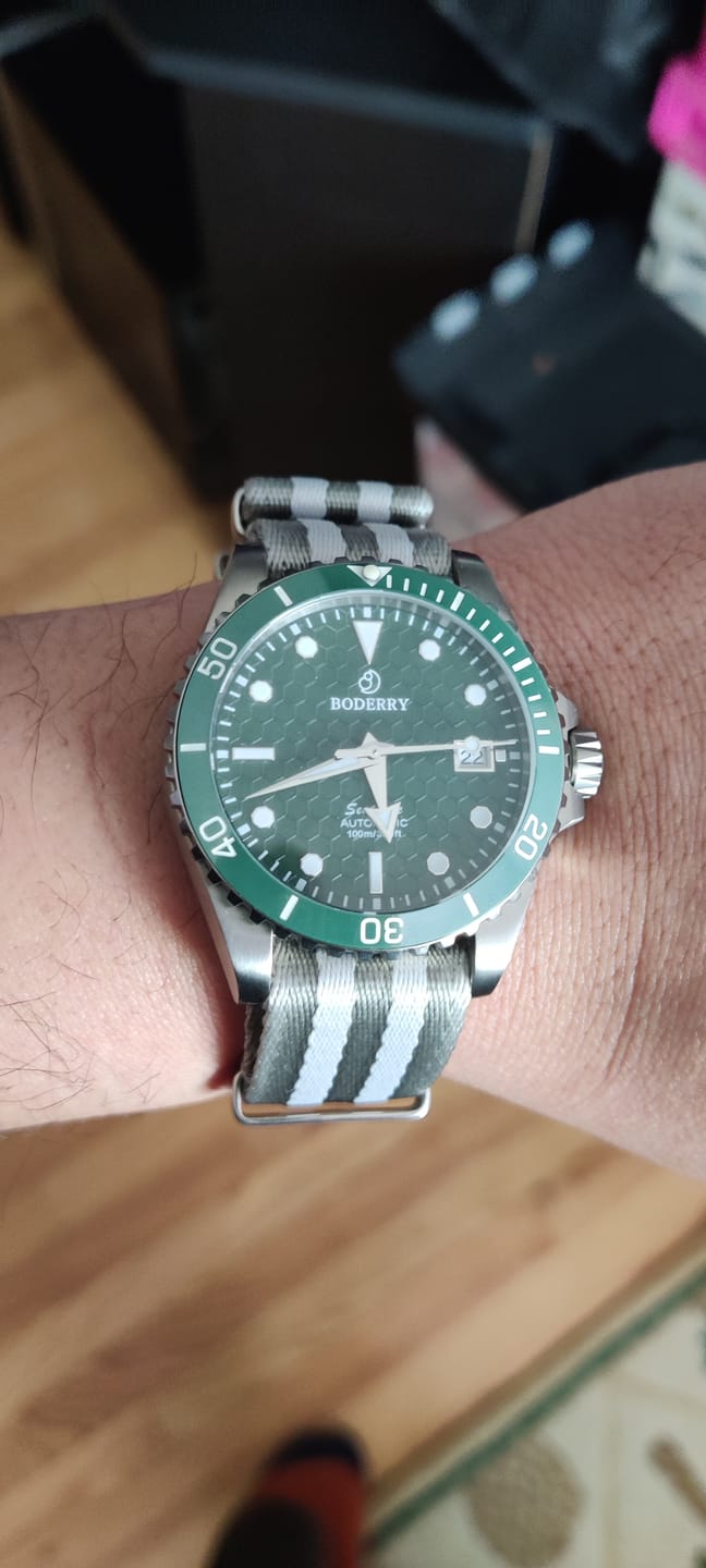 Customer photo review of SEATURTLE.OCEAN(TITANIUM) - Automatic Titanium Diver Watch | Turtle Green
