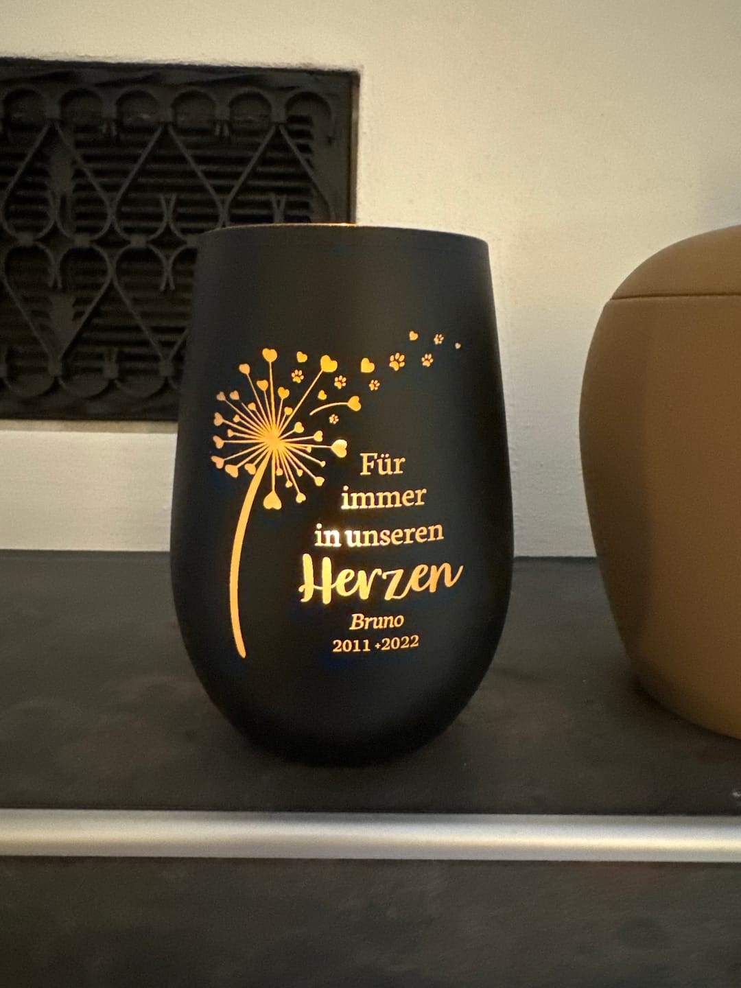Customer photo review of Für immer im Herzen - Individuelles Trauerlicht