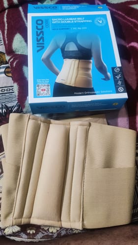 Customer photo review of Sacro Lumbar Belt 12" Back Double Strap | Supports the Lower back | Corrects Posture & Relieves Back Pain (Beige)