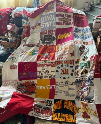 T-shirt quilt featuring iowa state cyclones volleyball by Kelli from IA