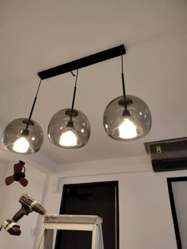 Customer photo review of Vintage Glass Hanging Pendant Light