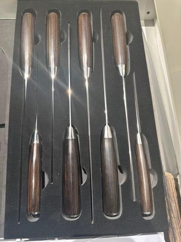 Customer photo review of "Imperial" Collection - Premium Japanese Kitchen Knife Set with Damascus Pattern