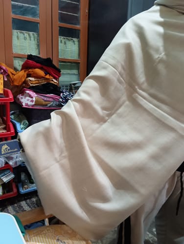 Customer photo review of Pashtush Womens Fine Wool Shawl, Natural, Extra Soft Warm - Light Weight, Beige