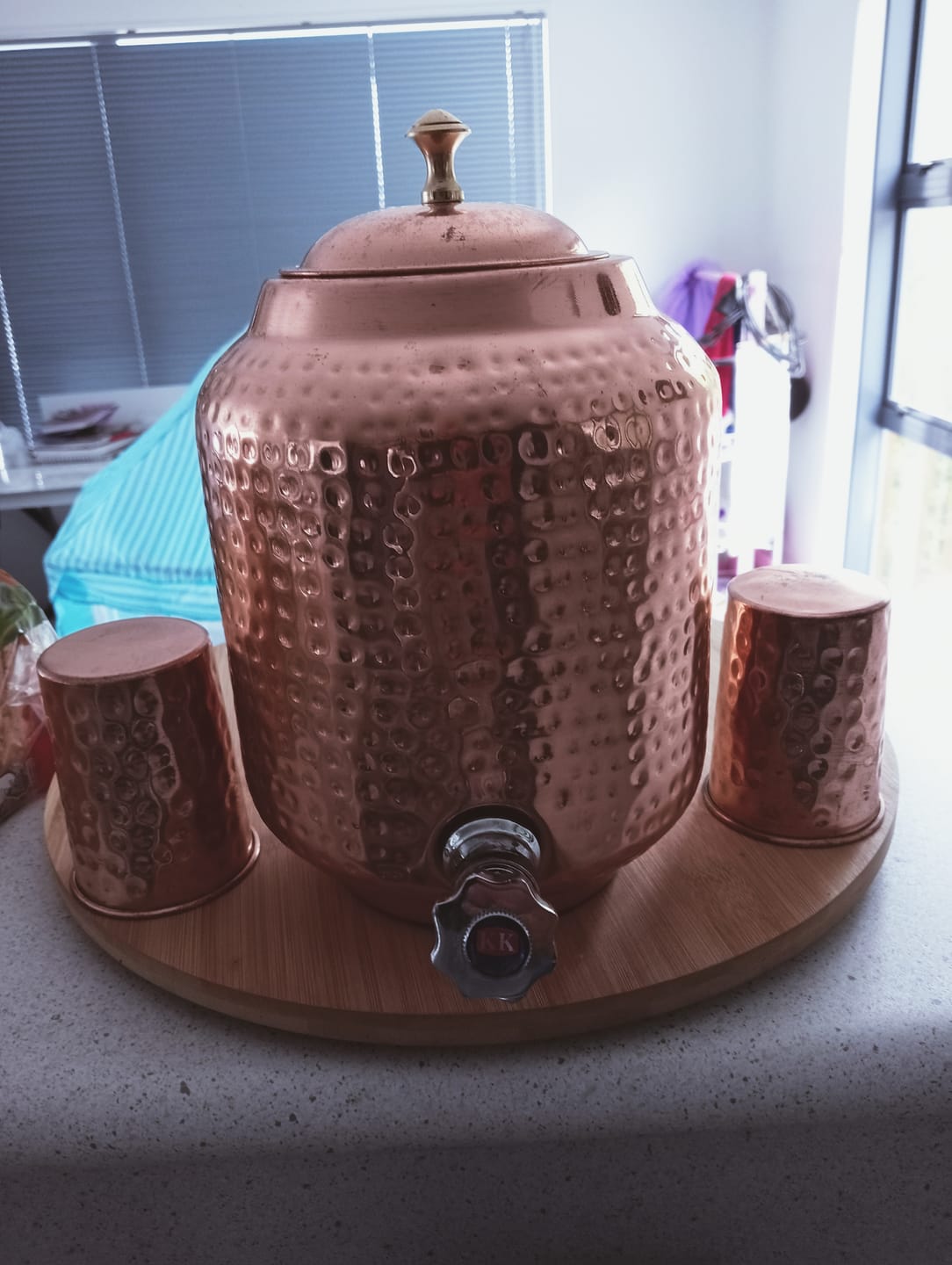 Customer photo review of Hammered Copper Water Container / Dispenser