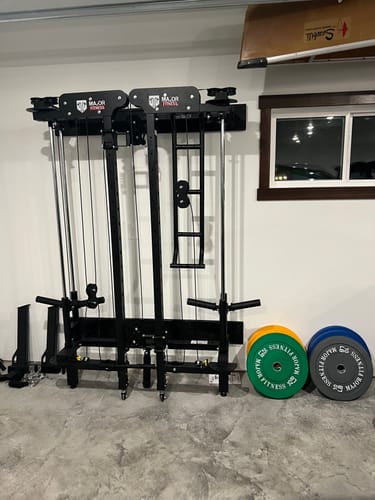 Customer photo review of MAJOR FITNESS All-In-One Home Gym Folding Power Rack Lightning F35
