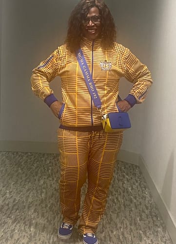 Customer photo review of SGRHO Houndstooth Track Pants