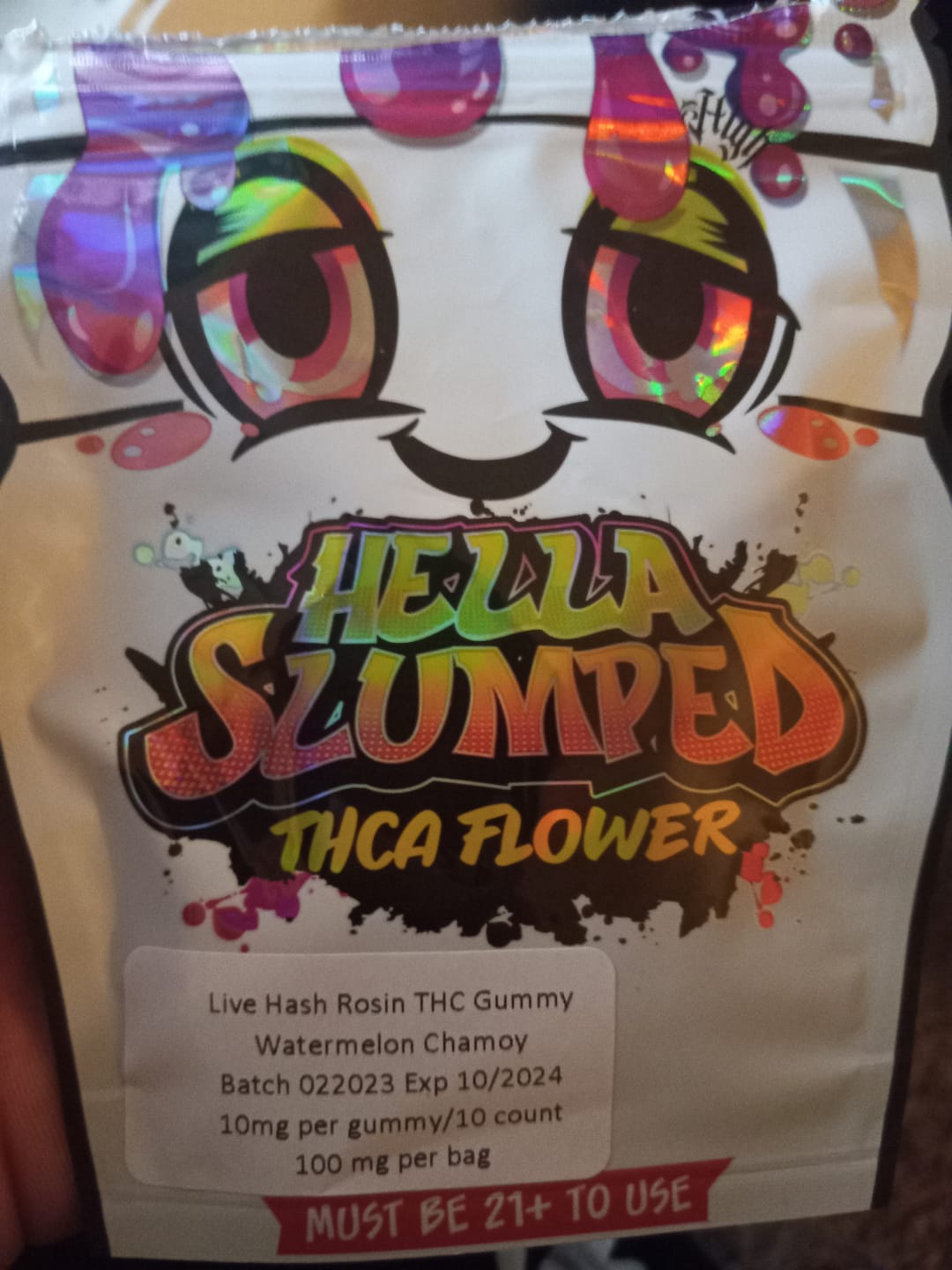 Customer photo review of Live Hash Rosin Watermelon Chamoy Gummies