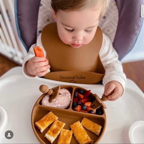 Customer photo review of Gourmet Bubs 8 Piece Feeding Set - Clay