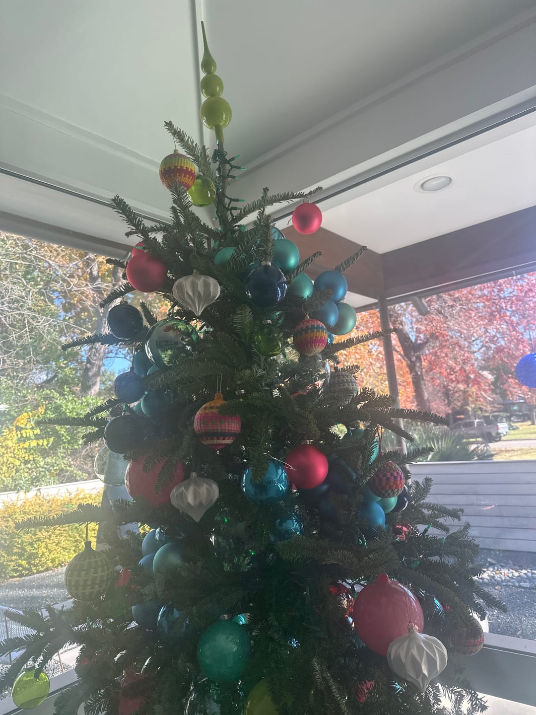 Customer photo review of Holiday Raffia Ornament Balls- Medium plus
