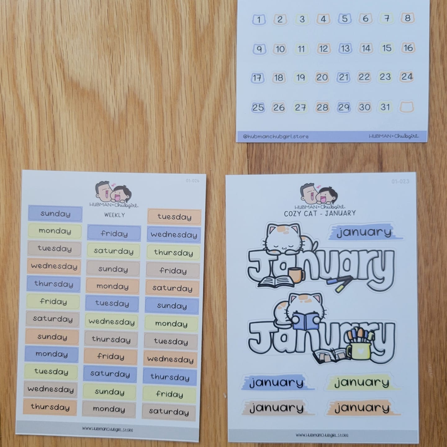 Customer photo review of Numbers - Cozy Cat Planner Stickers