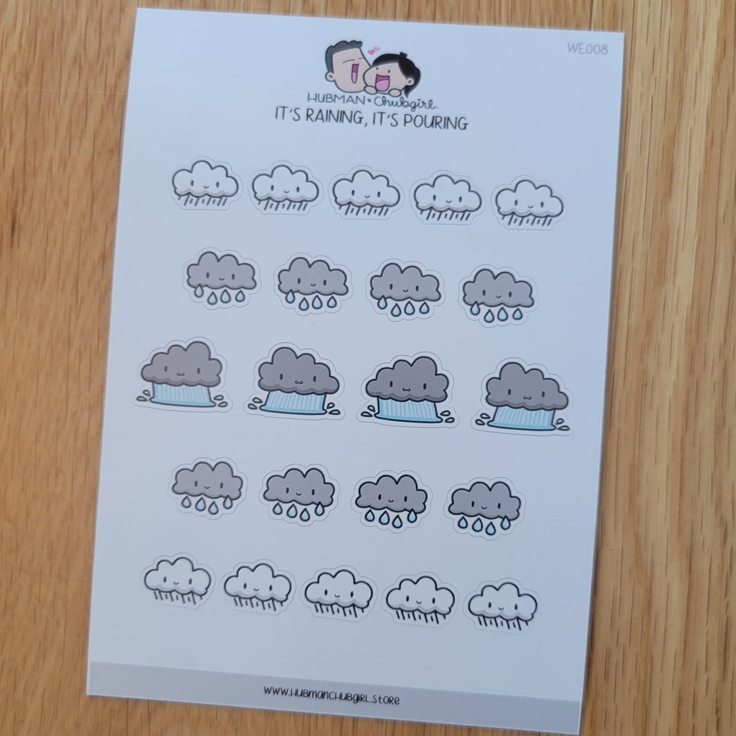 Customer photo review of It's Raining, It's Pouring Planner Stickers