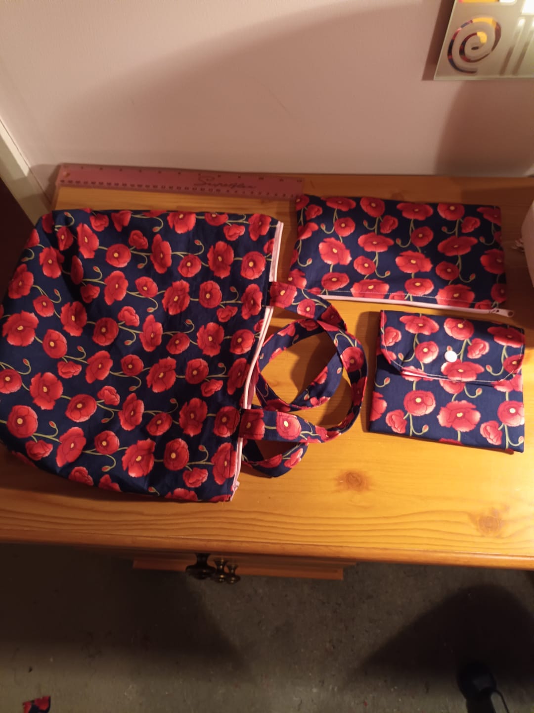 Customer photo review of Poppies Rose & Hubble Cotton Poplin Fabric
