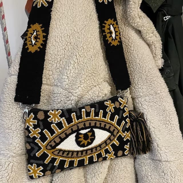 Customer photo review of Black Evil Eye Clutch + Removable Strap